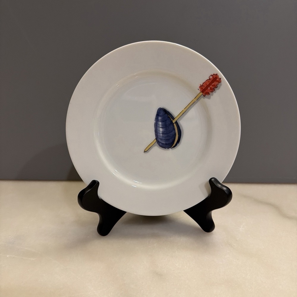 Set Of 5 Crate & Barrel Nancy Green Tidbits 6 .5" Tapas Bread Appetizer Plates - Picture 6 of 7